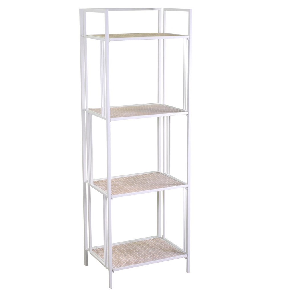 Scaffale metallo Lucilla 4 piani biancocm 45x34h122/135