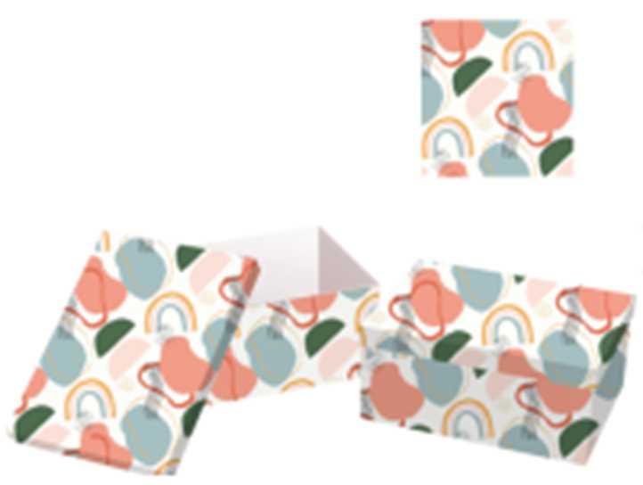 Scatola cartone 1-10 multicolor rettangolare cm37,5x29h16