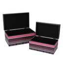 Scatola ecopelle 1-2 fiori multicolor rettangolare cm 30x18h15