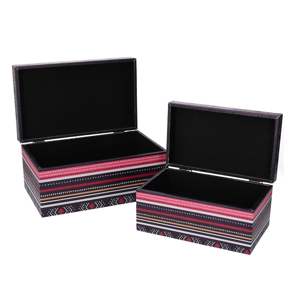 Scatola ecopelle 1-2 fiori multicolor rettangolare cm 30x18h15