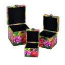 Scatola ecopelle 1-3 multicolor quadro cm 22x22h22