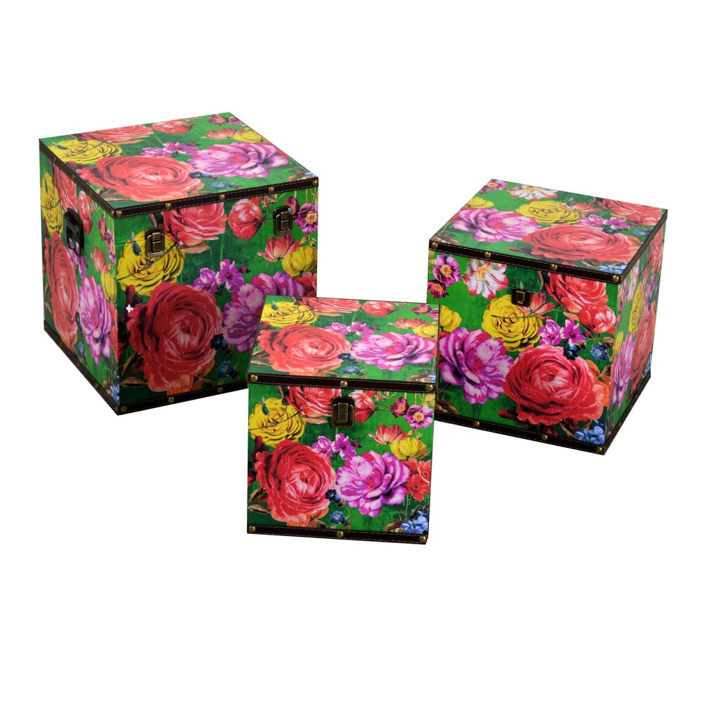 Scatola ecopelle 1-3 multicolor quadro cm 30