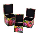 Scatola ecopelle 1-3 multicolor quadro cm 30