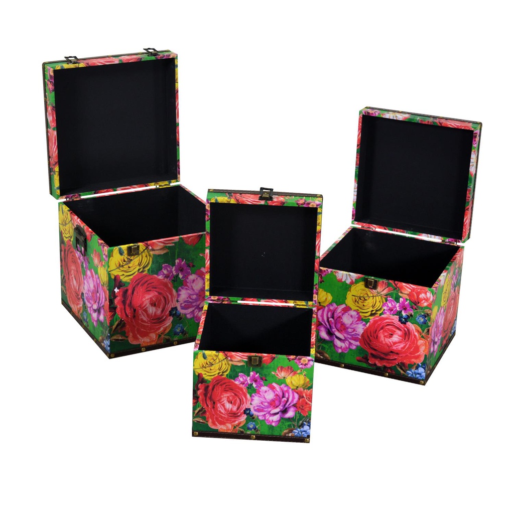 Scatola ecopelle 1-3 multicolor quadro cm 30