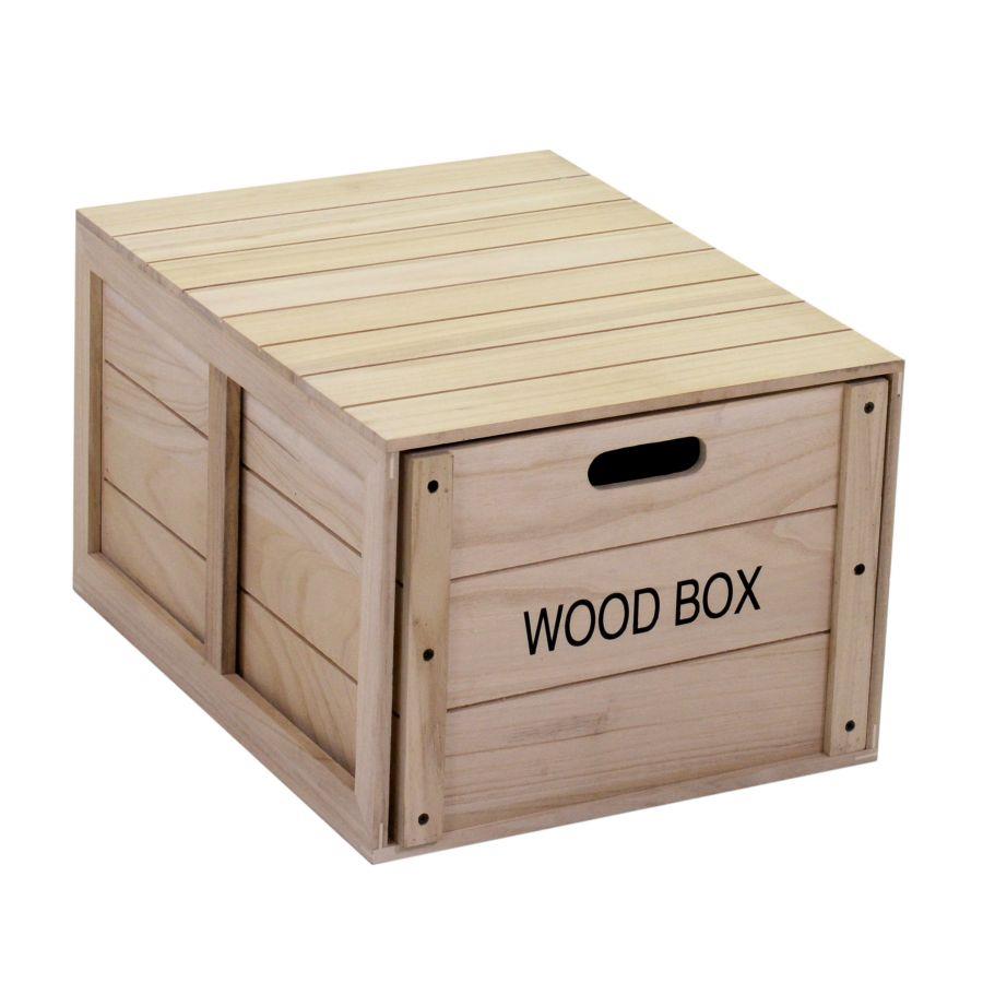 Scatola legno oxford con cassetto rettangolare cm 50x39h29