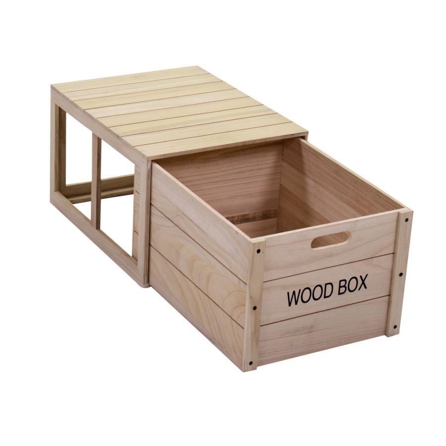 Scatola legno oxford con cassetto rettangolare cm 50x39h29