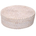 Scatola rattan algarve bianco tondo cmø30h10