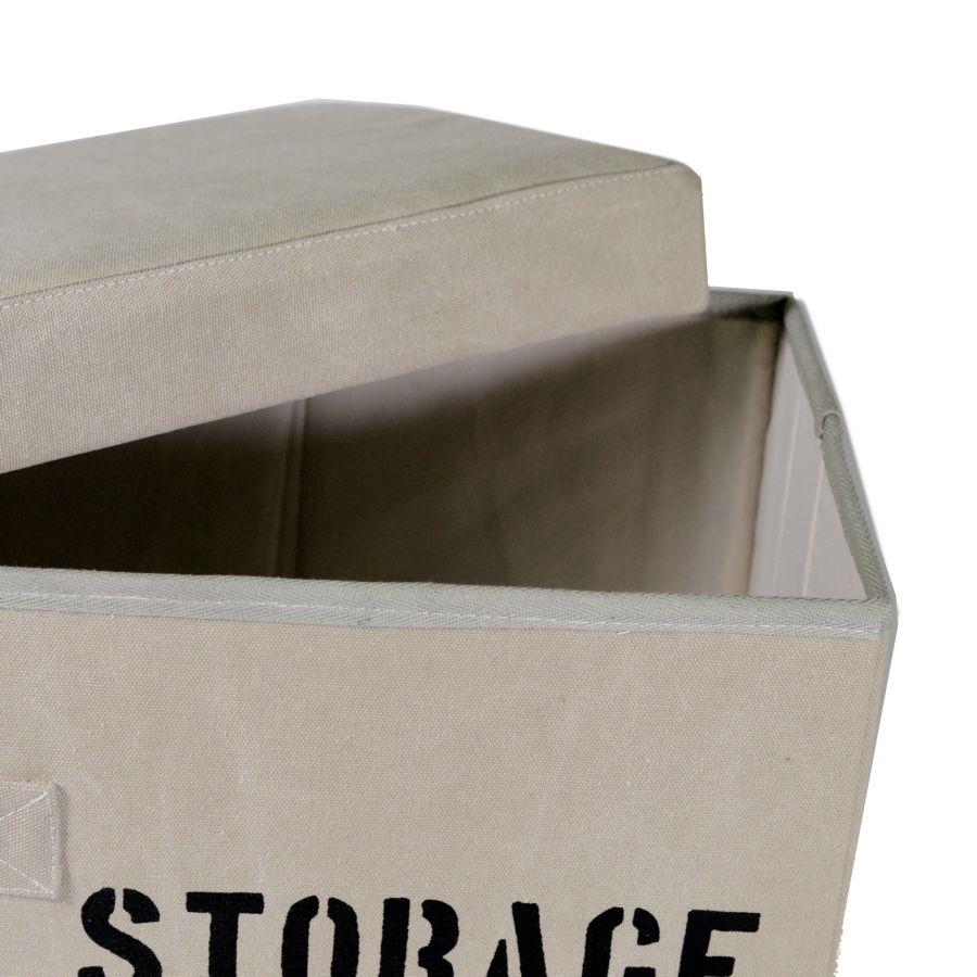Scatola tessuto 1-3 crema storage rettangolare cm 45x30h28