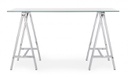 Scrivania moderna Alchimia Cromo con piano in vetro 140x70x76h cm