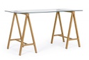 Scrivania moderna Alchimia con piano in vetro 140x70x76h cm