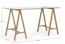 Scrivania moderna Alchimia con piano in vetro 140x70x76h cm
