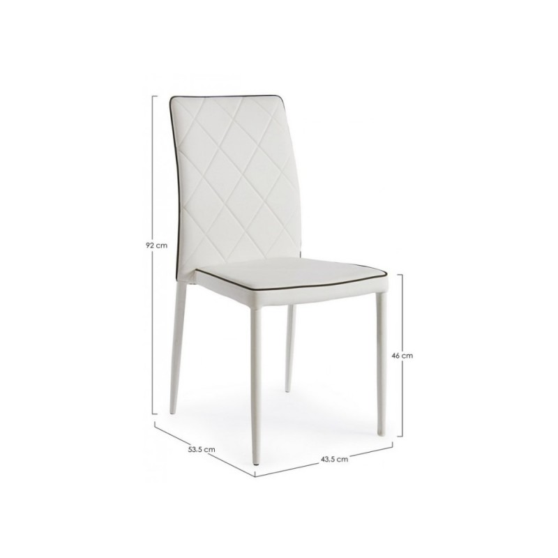 Sedia Achille con struttura in acciaio colore bianco