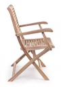 Sedia con braccioli in legno stile naturale