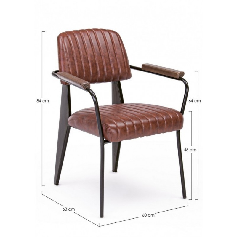 Sedia vintage C-BR Nelly arancio scuro vintage 60x63x84h cm
