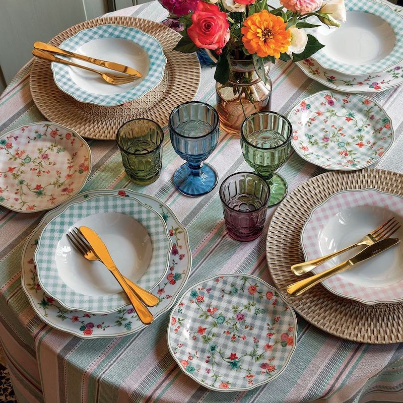 Servizio Piatti 18 Pezzi Penelope Porcellana Multicolor
