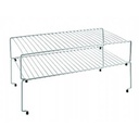 Set di 2 mensole sovrapponibili Sky, dimensioni cm.47x23x26, colore argento metallizzato satinato