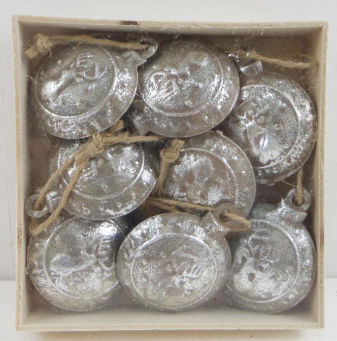 Sfera metallo confezione 8pz argento cm12x12h3