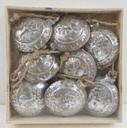 Sfera metallo confezione 8pz argento cm12x12h3