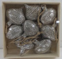 Sfera metallo confezione 8pz argento cm12x12h3