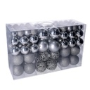 Sfera plastica confezione 100 pezzi argento cmø4,6,8