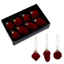 Sfera vetro confezione 8pz forme ass. velluto bordeaux cm17x11h4,5