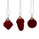 Sfera vetro confezione 8pz forme ass. velluto bordeaux cm17x11h4,5
