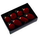 Sfera vetro confezione 8pz forme ass. velluto bordeaux cm17x11h4,5