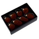 Sfera vetro confezione 8pz forme ass. velluto rame cm17x11h4,5