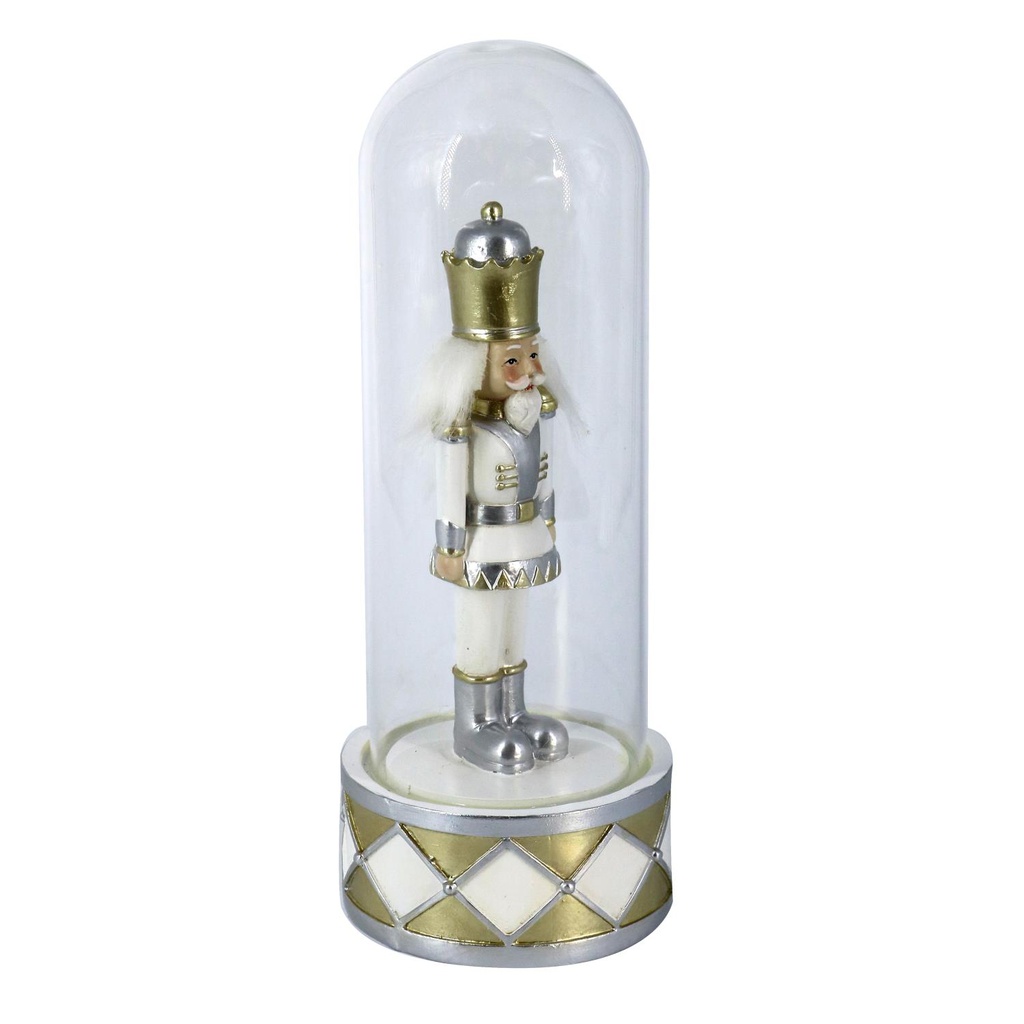Soldatino resina campana vetro bianco cm10x10h26