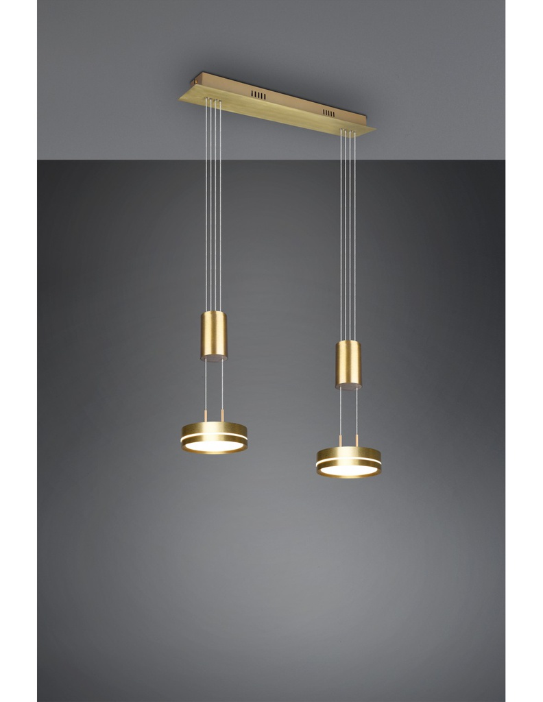 Sospensione Diffusori Disco Led Dimmer Franklin Ottone Trio Lighting