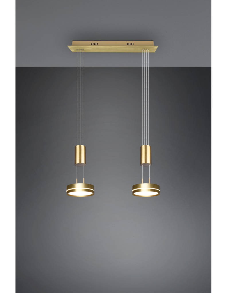 Sospensione Diffusori Disco Led Dimmer Franklin Ottone Trio Lighting