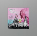 Stampa su vetro 70x70 cm con tela multicolore 