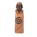 Statua ceramica bimbo africa arancione cm 8x8h26
