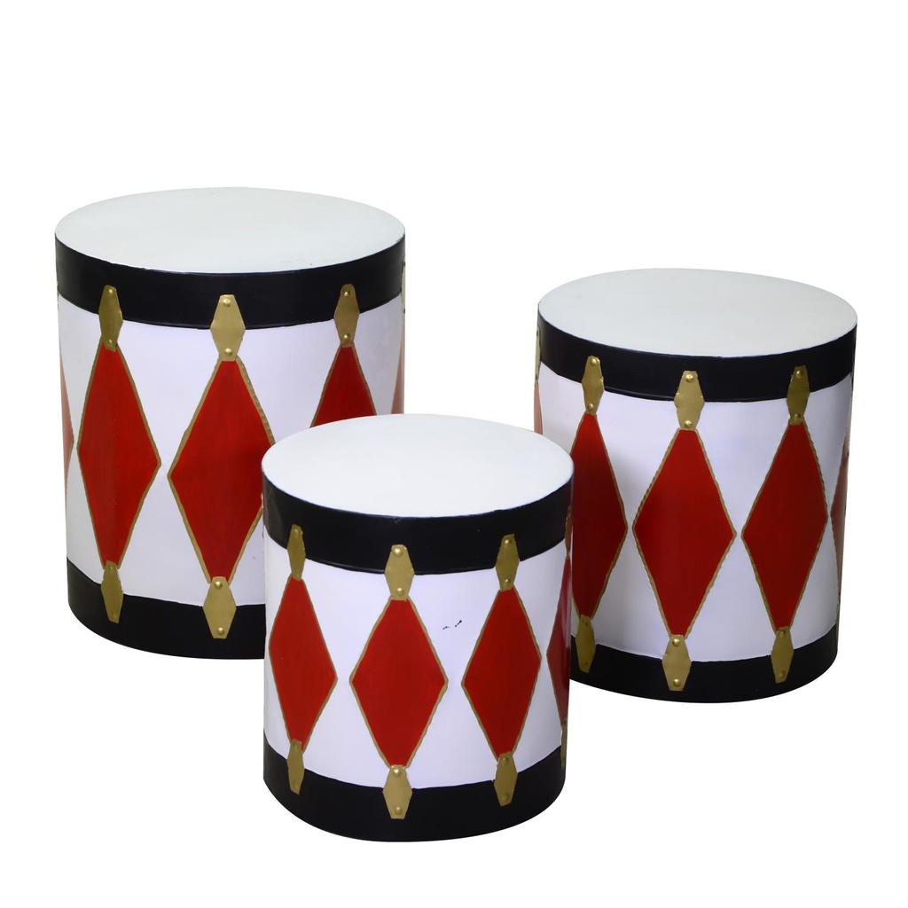 Tamburo metallo 1-3 bianco cm ø45h50