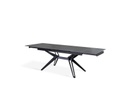 Tavolo allungabile grigio vintage - nero opaco 90 cm x 160-240  cm cm H. 76 cm