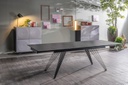 Tavolo allungabile grigio vintage-nero opaco 90 cm x 160-240  cm cm H. 76 cm