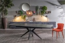 Tavolo allungabile grigio vintage - nero opaco 90 cm x 160-240  cm cm H. 76 cm
