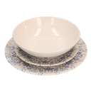Servizio di piatti pz 18 con decoro azzurro-crema