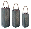 Set 3 lanterne in metallo stile fusion