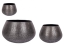 Set 3 porta vaso nero in alluminio stile industriale