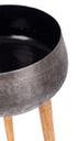 Set 3 porta vaso treppiede nero in legno e alluminio stile classico
