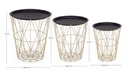 Set 3 tavolino contenitore in metallo stile atmosphere
