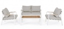Set 4 salotto bianco con cuscino in alluminio
