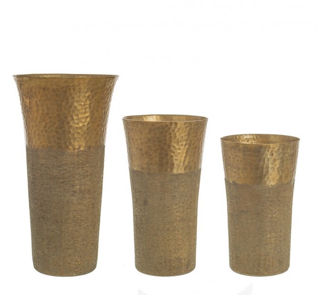 Set 3 vasi alluminio oro Hammel