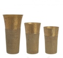 Set 3 vasi alluminio oro Hammel