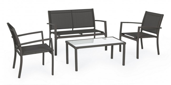Set salotto antracite in metallo