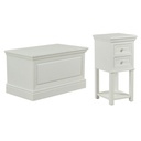 Set mobile comodino + baule legno bianco