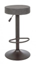 Sgabello vintage Bar Piper grigio scuro in ecopelle