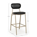 Sgabello vintage bar Addy nero 41x51x100h cm