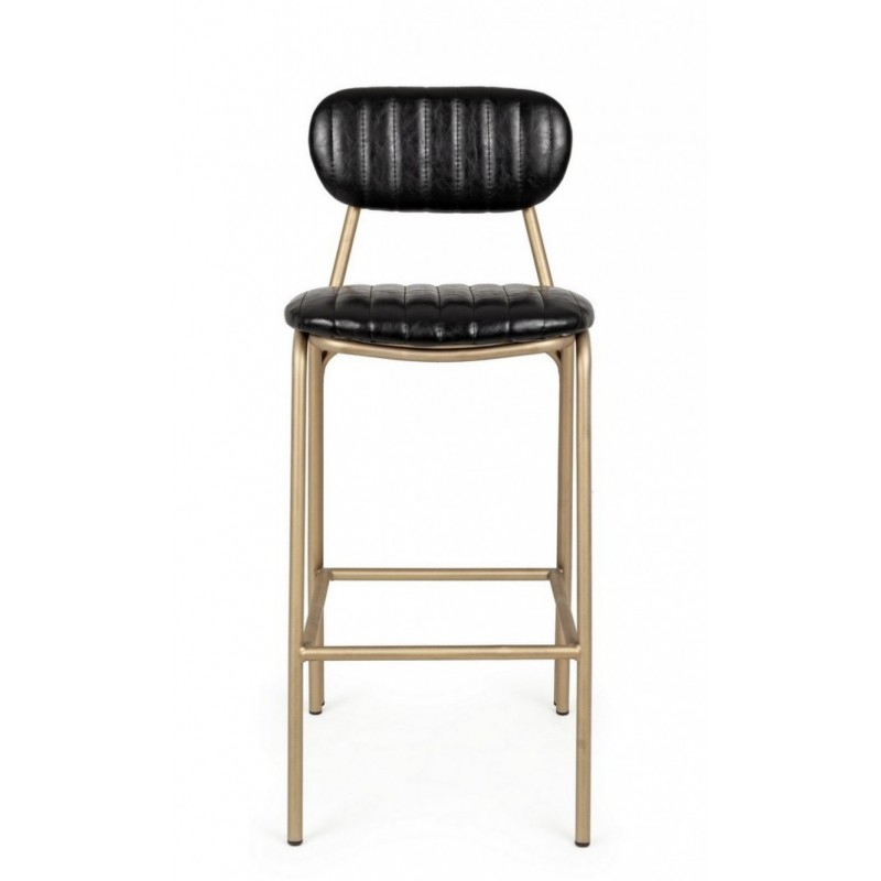 Sgabello vintage bar Addy nero 41x51x100h cm